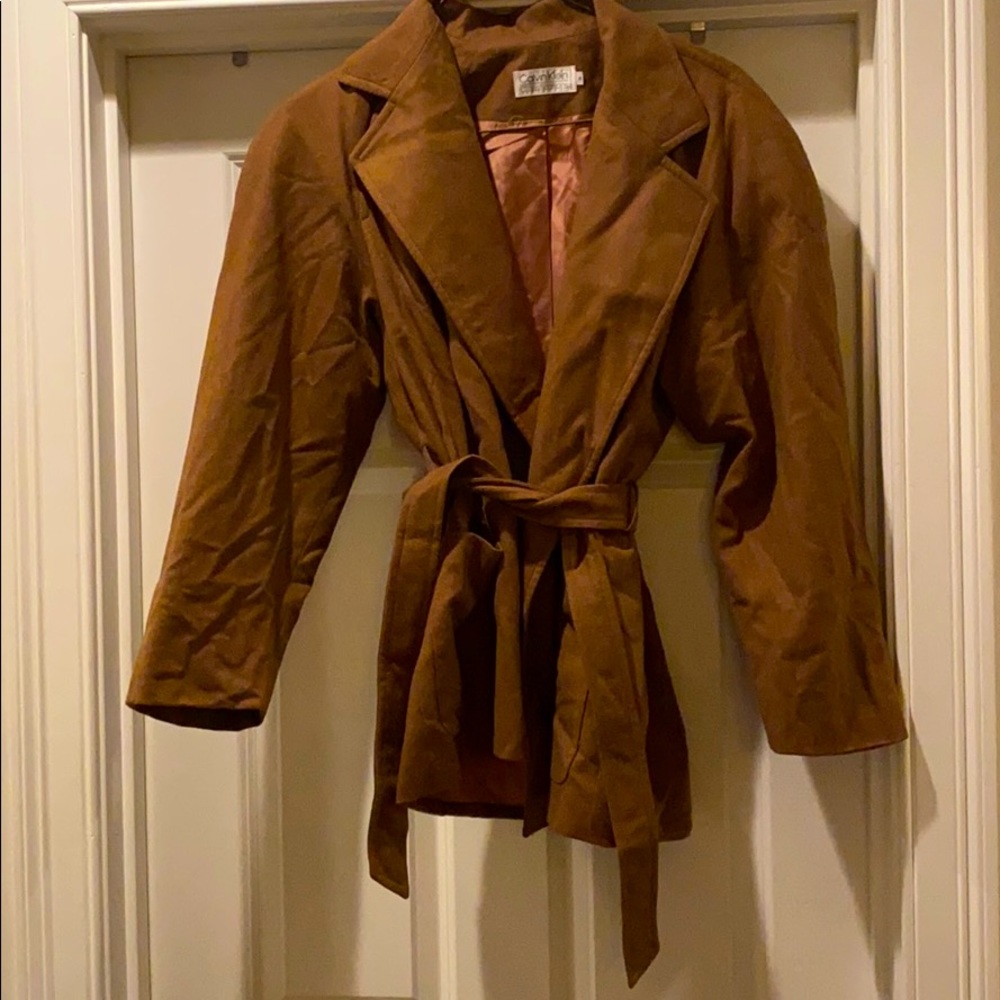 Vintage Calvin Klein Wrap Trench Balloon Sleeves